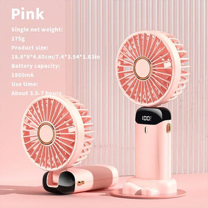 Mini Ventilateur Portable 5 Vitesses – Rechargeable & Multifonction