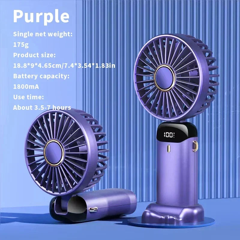 Mini Ventilateur Portable 5 Vitesses – Rechargeable & Multifonction